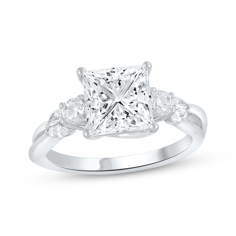 Main Image 1 of Previously Owned Lab-Grown Diamonds Princess-Cut Engagement Ring 2-1/3 ct tw 14K White Gold