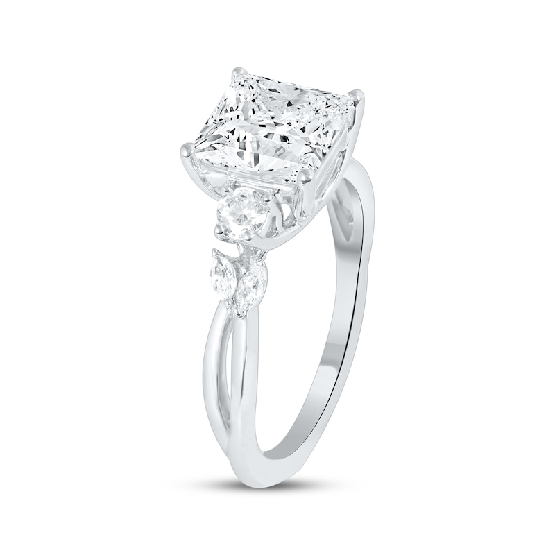 Main Image 2 of Previously Owned Lab-Grown Diamonds Princess-Cut Engagement Ring 2-1/3 ct tw 14K White Gold