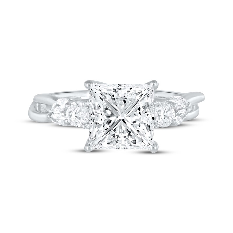Main Image 3 of Previously Owned Lab-Grown Diamonds Princess-Cut Engagement Ring 2-1/3 ct tw 14K White Gold