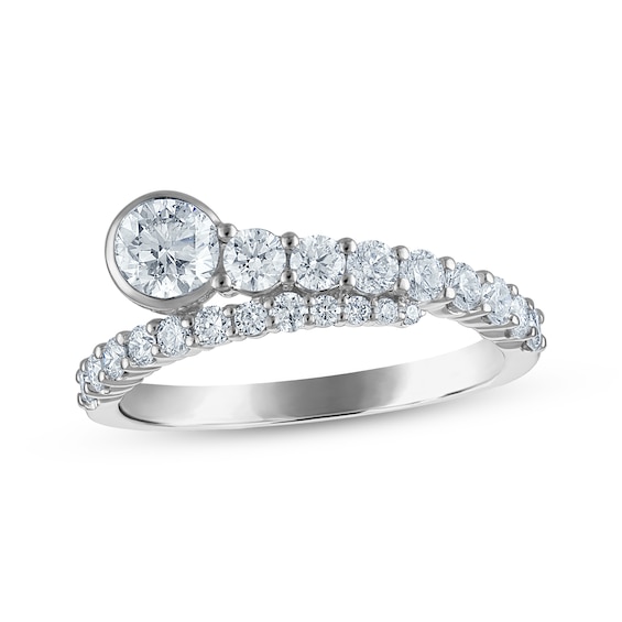 Previously Owned Diamond Bypass Anniversary Ring 1 ct tw 14K White Gold