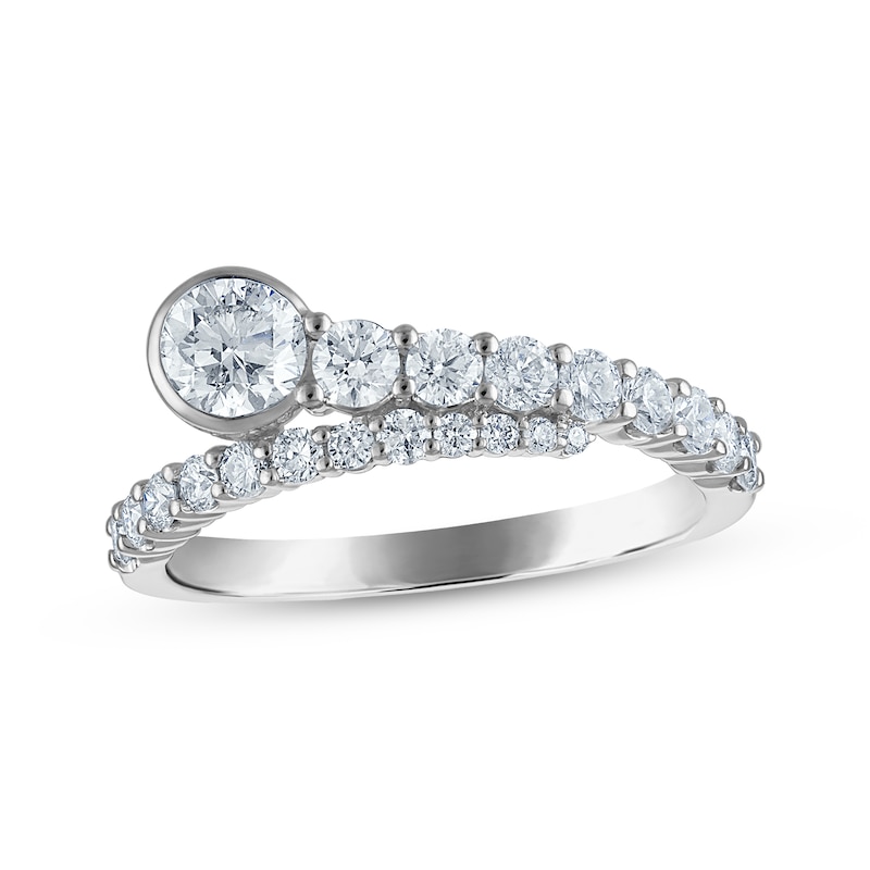 Main Image 1 of Previously Owned Diamond Bypass Anniversary Ring 1 ct tw 14K White Gold
