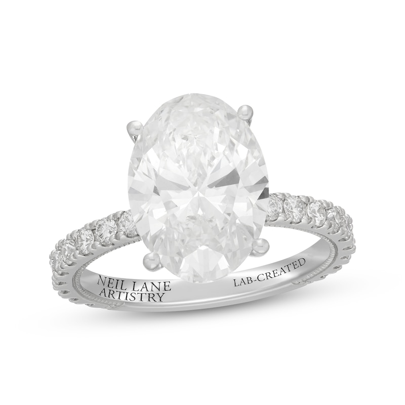 Main Image 1 of Previously Owned Neil Lane Artistry Oval-Cut Lab-Grown Diamond Engagement Ring 5-5/8 ct tw 14K White Gold