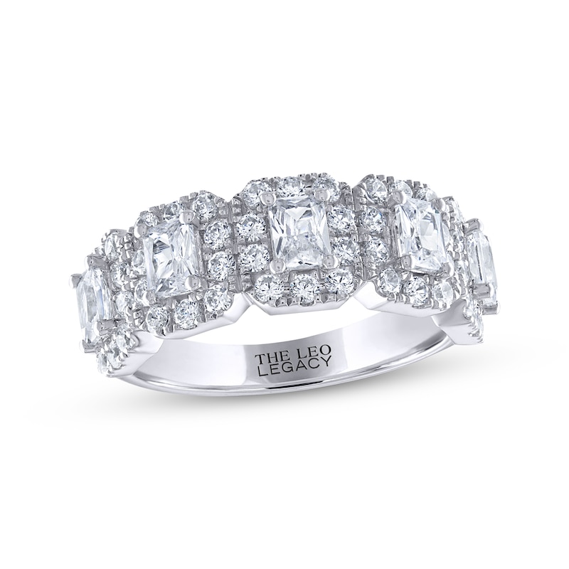 Main Image 1 of Previously Owned THE LEO Legacy Lab-Grown Diamond Emerald-Cut Anniversary Band 2 ct tw 14K White Gold