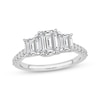 Thumbnail Image 1 of Previously Owned Lab-Grown Diamonds Emerald-Cut Three-Stone Engagement Ring 2 ct tw 14K White Gold