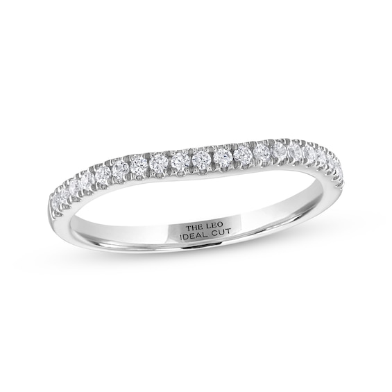 Previously Owned THE LEO Ideal Cut Round Diamond Wedding Band 1/5 ct tw 14K White Gold