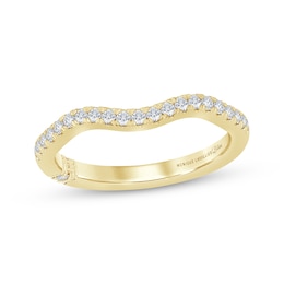 Previously Owned Monique Lhuillier Bliss Lab-Grown Diamond Contour Wedding Band 1/5 ct tw 18K Yellow Gold