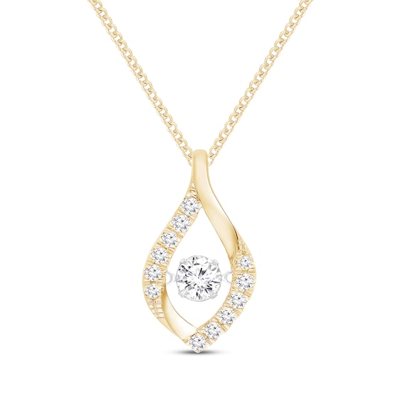 Previously Owned Unstoppable Love Lab-Grown Diamond Marquise Frame Necklace 1 ct tw 10K Yellow Gold 19"