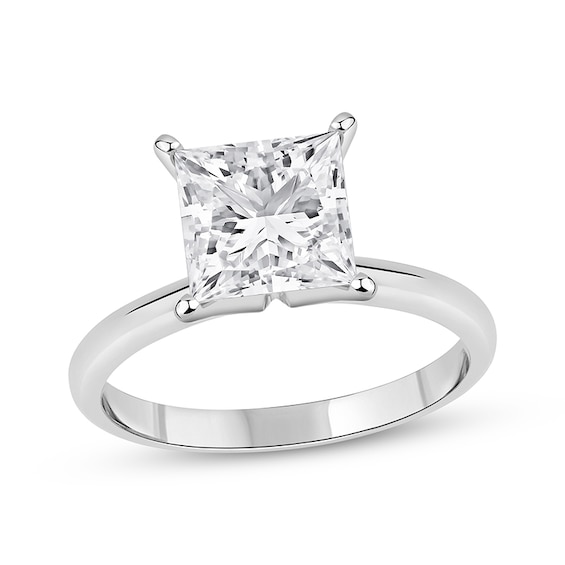 Previously Owned Lab-Grown Diamonds Princess-Cut Solitaire Engagement Ring 2-1/2 ct tw 14K White Gold (I/SI2)