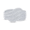 Thumbnail Image 3 of Previously Owned Diamond Multi-Row Bypass Fashion Ring 1 ct tw 10K White Gold