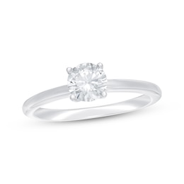 Previously Owned Round-Cut Lab-Grown Diamond Solitaire Engagement Ring 3/4 ct tw 14K White Gold (F/SI2)