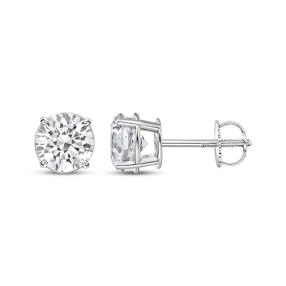 Previously Owned KAY Lab-Grown Diamonds Round-Cut Solitaire Stud Earrings 2-1/2 ct tw 14K White Gold (I/SI2)