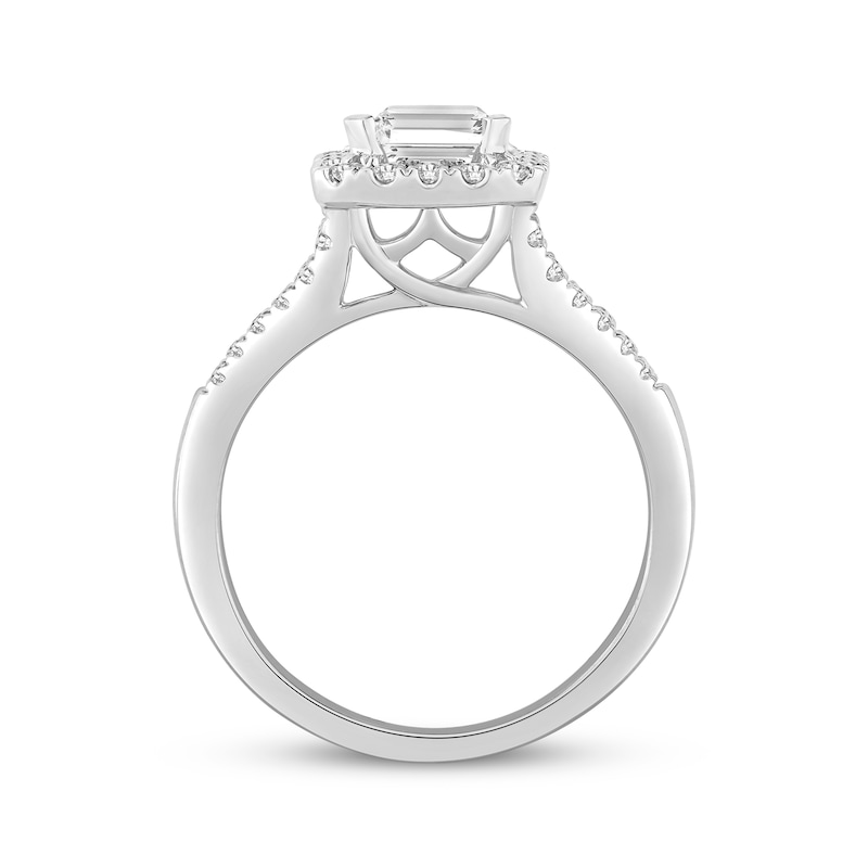 Main Image 3 of Previously Owned Lab-Grown Diamonds Emerald-Cut Engagement Ring 2-1/3 ct tw 14K White Gold