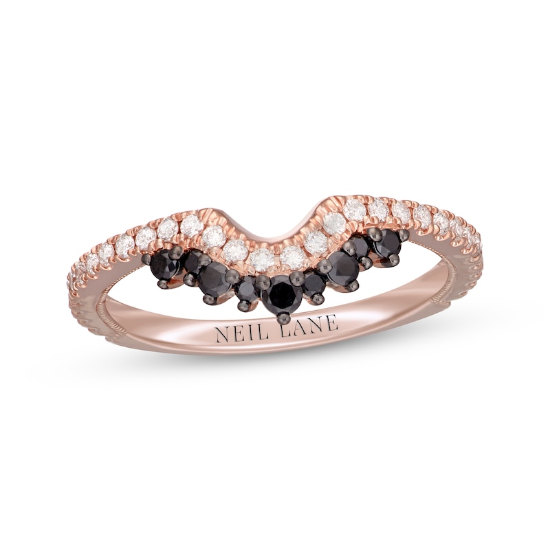 Main Image 1 of Previously Owned Neil Lane Black & White Diamond Wedding Band 3/8 ct tw Round-cut 14K Rose Gold