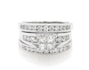 Thumbnail Image 1 of Previously Owned Princess-Cut Quad Diamond Bridal Set 2-1/3 ct tw 14K White Gold Size 9.25