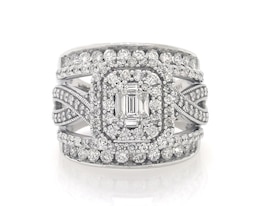 Previously Owned Emerald-Cut Diamond Bridal Set 1-7/8 ct tw 14K White Gold Size 6.75