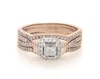 Thumbnail Image 1 of Previously Owned Princess-Cut Diamond Halo Bridal Set 7/8 ct tw 14K Two-Tone Gold Size 9.25