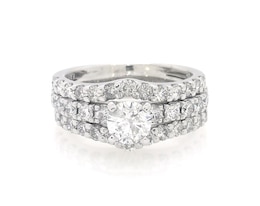 Previously Owned Round-Cut Diamond Bridal Set 2-1/5 ct tw 14K White Gold Size 5.75