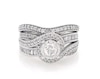 Thumbnail Image 1 of Previously Owned Round-Cut Diamond Bypass Bridal Set 1-1/6 ct tw 10K White Gold Size 6