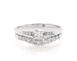 Previously Owned Princess-Cut Diamond Bridal Set 7/8 ct tw 14K White Gold Size 10