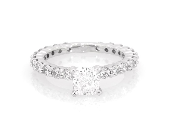 Previously Owned Cushion Cut Diamond Engagement Ring 1-1/4 ct tw 14K White Gold Size 3.25