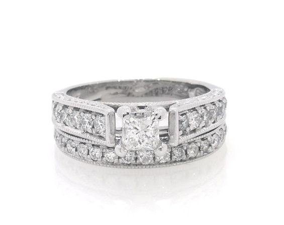 Previously Owned Princess-Cut Diamond Bridal Set 7/8 ct tw 14K White Gold Size 4.5