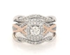 Thumbnail Image 1 of Previously Owned Round-Cut Diamond Halo Bridal Set 3/4 ct tw 14K Two-Tone Gold Size 6.25