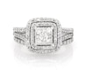Thumbnail Image 1 of Previously Owned Diamond Bridal Set 1-1/5 ct tw 14K White Gold Size 6.5