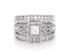 Thumbnail Image 1 of Previously Owned Princess-Cut Diamond Infinity Bridal Set 7/8 ct tw 10K White Gold Size 6.25
