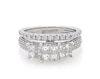 Thumbnail Image 1 of Previously Owned Princess-Cut Quad Trio Bridal Set 1-1/5 ct tw 10K White Gold Size 5.5