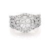 Thumbnail Image 1 of Previously Owned Multi-Diamond Oval Halo Bridal Set 1-1/3 ct tw 14K White Gold Size 6