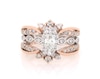 Thumbnail Image 1 of Previously Owned Marquise-Cut Diamond Halo Bridal Set 5/8 ct tw 10K Two-Tone Gold Size 4
