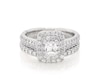 Thumbnail Image 1 of Previously Owned Emerald-Cut Diamond Double Halo Bridal Set 1-1/5 ct tw 14K White Gold Size 5
