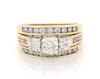 Thumbnail Image 1 of Previously Owned Round-Cut Diamond Three-Stone Bridal Set 1-1/4 ct tw 14K Yellow Gold Size 7.5