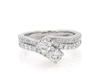Thumbnail Image 1 of Previously Owned Round-Cut Diamond Two-Stone Bridal Set 1 ct tw 14K White Gold Size 6