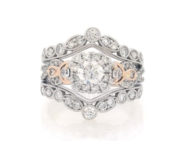 Previously Owned Round-Cut Diamond Bridal Set 1-3/8 ct tw 14K Two-Tone Gold Size 6.5
