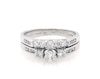 Thumbnail Image 1 of Previously Owned Round-Cut Diamond Three-Stone Bridal Set 7/8 ct tw 14K White Gold Size 8