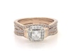 Thumbnail Image 1 of Previously Owned Princess-Cut Diamond Halo Bridal Set 7/8 ct tw 14K Two-Tone Gold Size 7