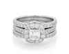 Thumbnail Image 1 of Previously Owned Neil Lane Princess-Cut Diamond Halo Bridal Set 2-1/4 ct tw 14K White Gold Size 7.25