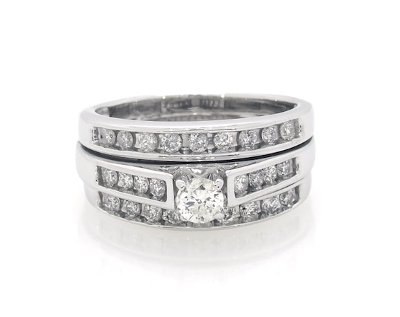 Previously Owned Round-Cut Diamond Bridal Set 5/8 ct tw 14K White Gold Size 6.25