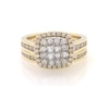 Thumbnail Image 1 of Previously Owned Princess-Cut Quad Diamond Double Halo Bridal Set 1 ct tw 14K Two-Tone Gold Size 5.75