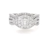 Thumbnail Image 1 of Previously Owned Pie-Shaped Multi-Diamond Bridal Set 1 ct tw 14K White Gold Size 5.75