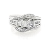 Thumbnail Image 1 of Previously Owned Princess-Cut Three-Stone Diamond Bridal Set 1 ct tw 14K White Gold Size 6