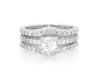 Thumbnail Image 1 of Previously Owned Round-Cut Diamond Bridal Set 1-3/8 ct tw 14K White Gold Size 4.25