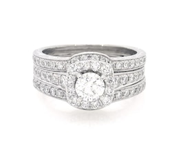 Previously Owned Neil Lane Round-Cut Diamond Bridal Set 1-3/4 ct tw 14K White Gold Size 7.75