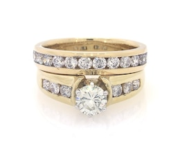 Previously Owned Diamond Bridal Set 2 ct tw 14K Yellow Gold Size 8.5