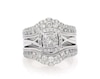 Thumbnail Image 1 of Previously Owned Princess & Round-Cut Multi-Diamond Bridal Set 1-1/4 ct tw 10K & 14K White Gold Size 7.5
