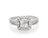 Thumbnail Image 1 of Previously Owned Princess-Cut Quad Diamond Halo Bridal Set 1 ct tw 14K White Gold Size 7.5