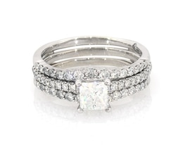 Previously Owned Princess-Cut Diamond Bridal Set 1-7/8 ct tw 14K White Gold Size 9.25