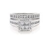 Thumbnail Image 1 of Previously Owned Princess-Cut Quad Diamond Bridal Set 7/8 ct tw 14K White Gold Size 6