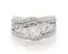 Thumbnail Image 1 of Previously Owned Round-Cut Diamond Three-Stone Bridal Set 1-3/8 ct tw 14K White Gold Size 9